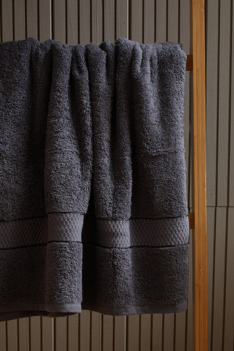 Orsina Thread and Loom 6-Piece Poppy Seed Charcoal Terry Towel Set