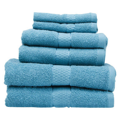 Thread and Loom 6 Piece Dusty Turquoise Towel Set | Absorbent Terry
