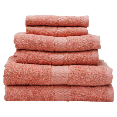 Orsina Thread and Loom 6-Piece Peach Pink Terry Bath Towel Set