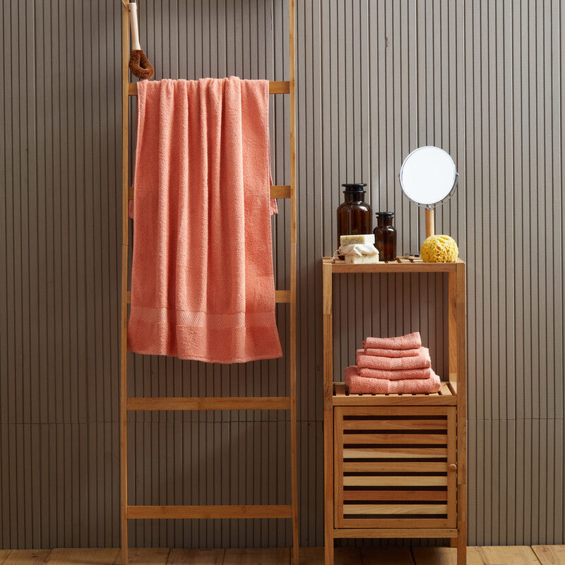 Orsina Thread and Loom 6-Piece Peach Pink Terry Bath Towel Set