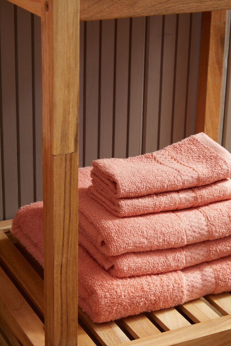 Orsina Thread and Loom 6-Piece Peach Pink Terry Bath Towel Set