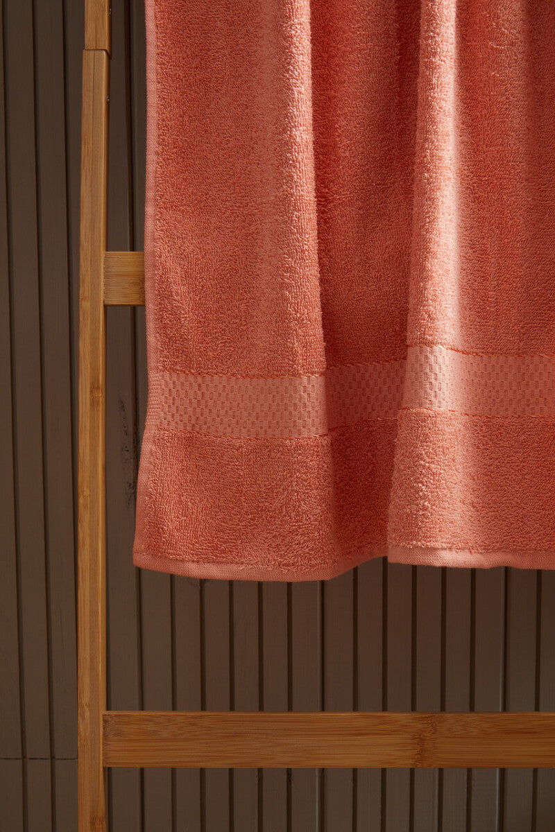 Orsina Thread and Loom 6-Piece Peach Pink Terry Bath Towel Set