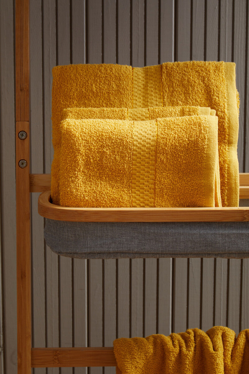 Orsina Thread and Loom 6 Piece Mustard Towel Set | Absorbent Terry
