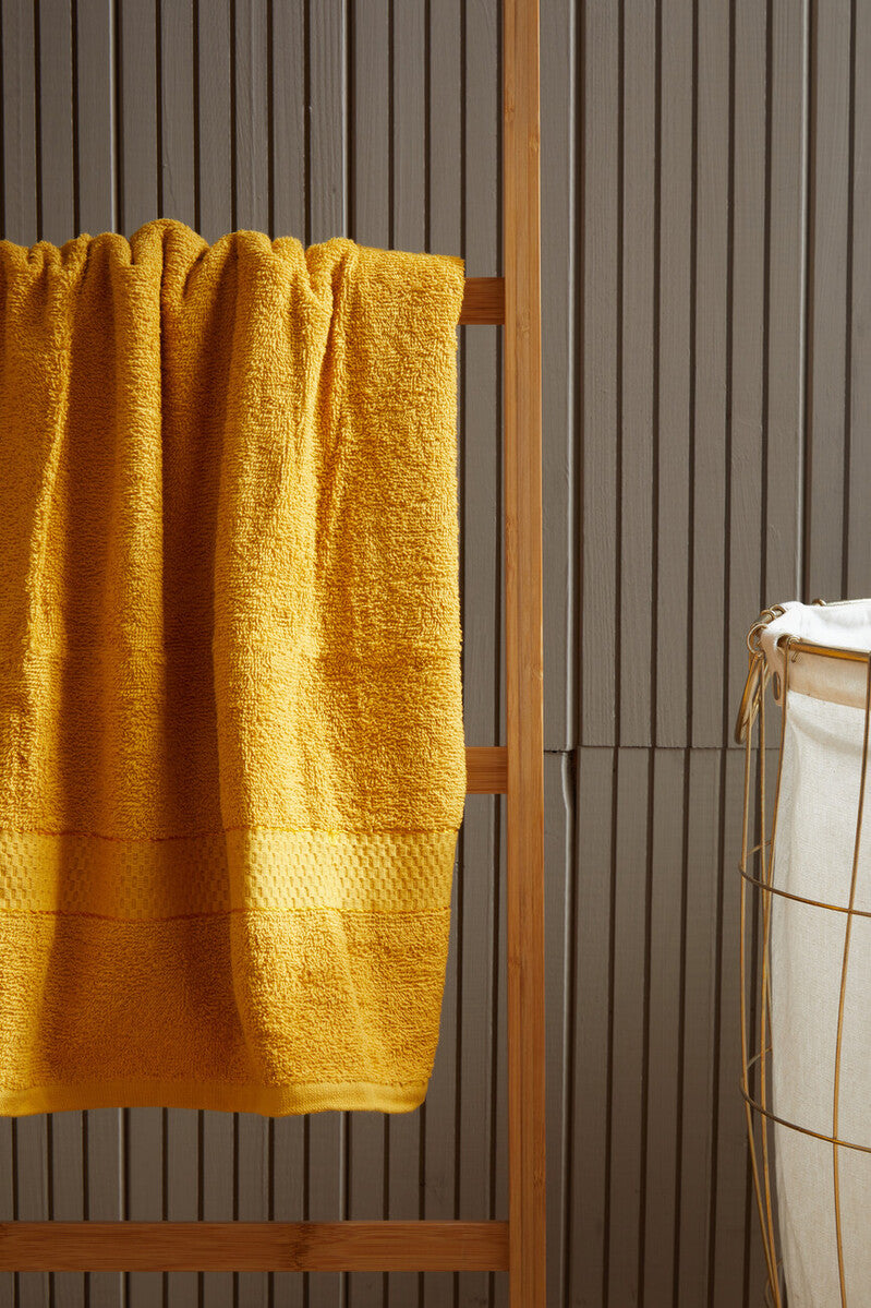 Orsina Thread and Loom 6 Piece Mustard Towel Set | Absorbent Terry