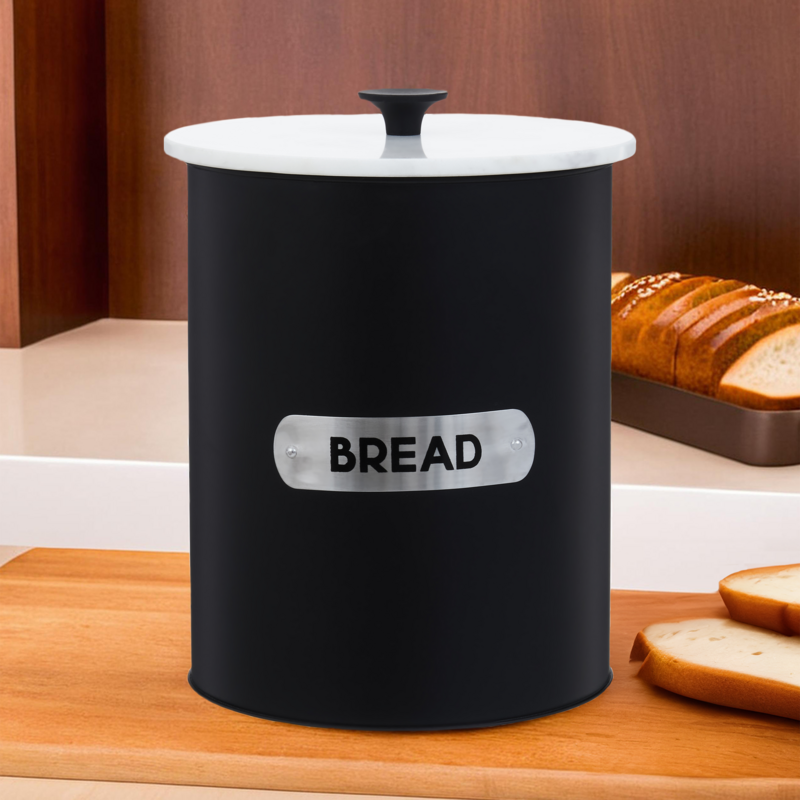 Orsina Liberty Black Enamel Bread Bin – Airtight Kitchen Storage