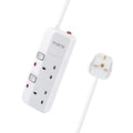 PARTH 2 Gang Extension Lead with Individual Switches - 3m Surge Protected