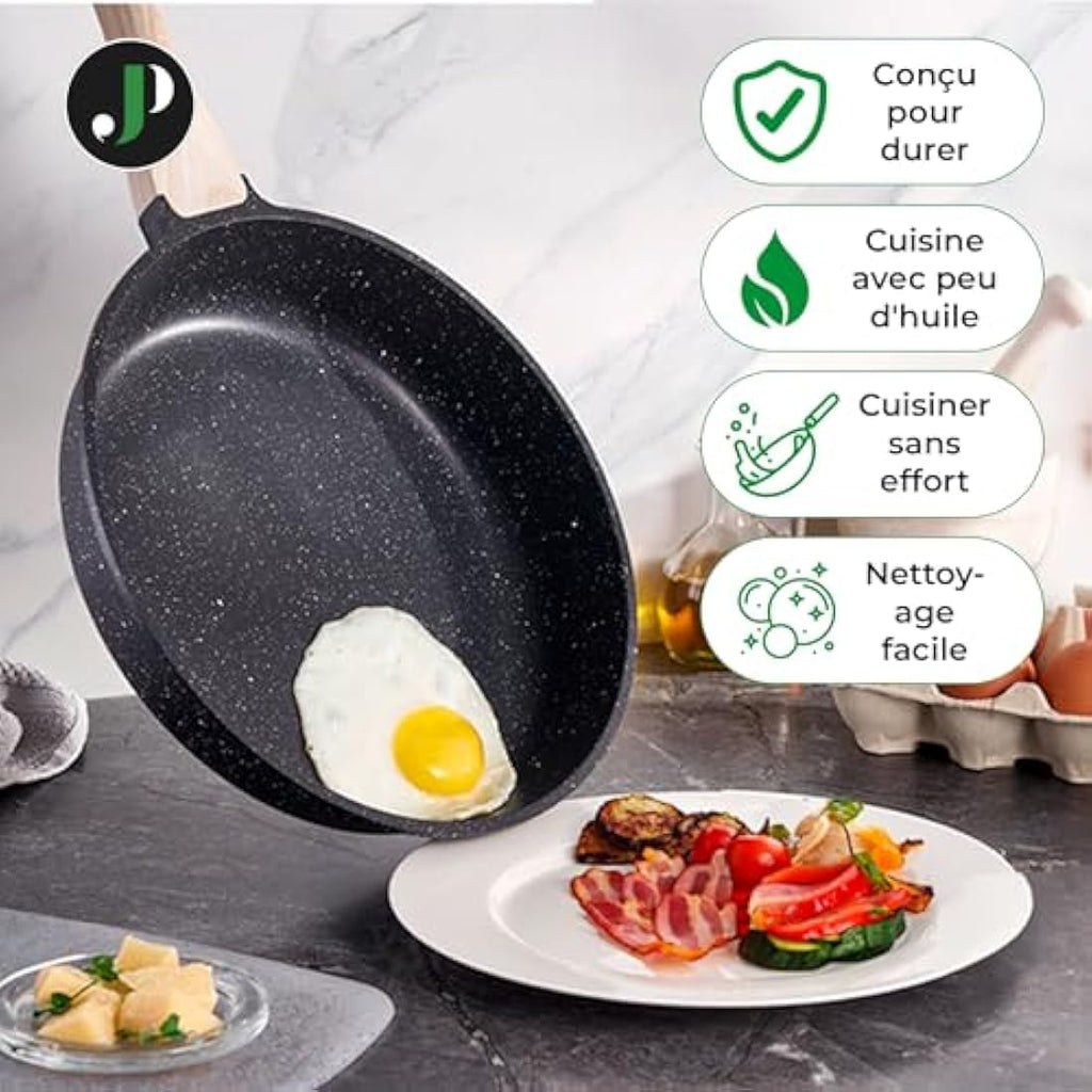 Just Perfecto 21-Piece Non-Stick Granite Cookware Set – Induction Black