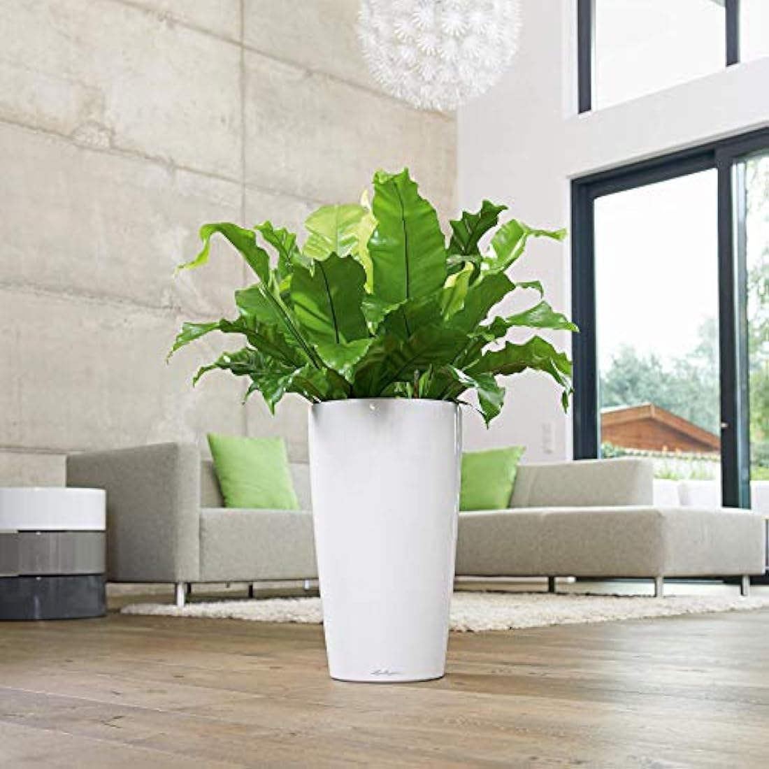 Lechuza RONDO 32 Self-Watering Planter | White High-Gloss Plastic
