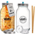 2L Glass Fermentation Jars with Airlock & Weights – 2 Pack