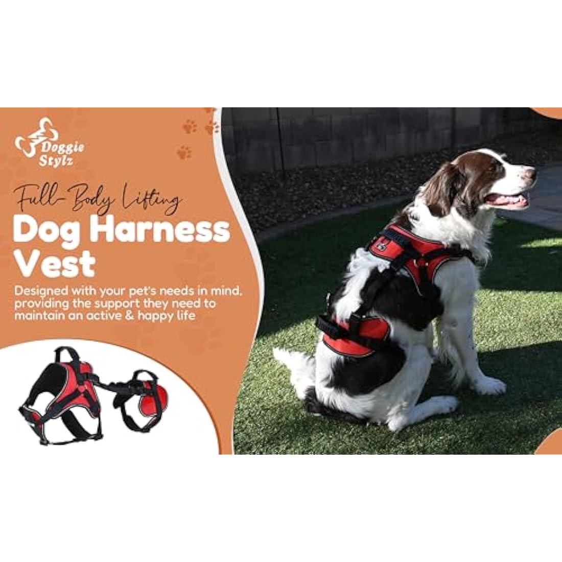 Doggie Stylz Full-Body Lifting Dog Harness | Multi-Functional Support – L
