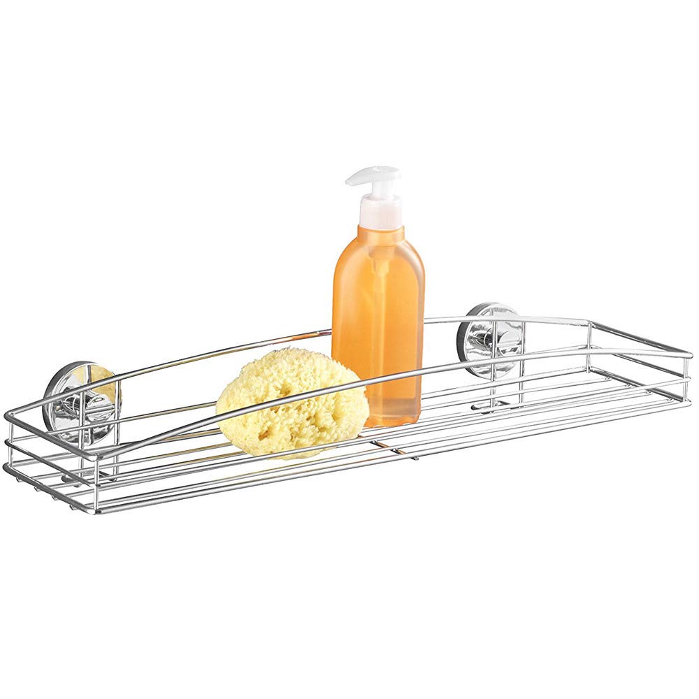 WENKO Vacuum-Loc Maxi Milazzo Wall Shelf – No-Drill Chrome Steel