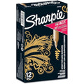 Sharpie Metallic Permanent Markers | Fine Point Gold Ink | 12 Count
