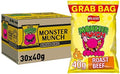 Walkers Monster Munch Roast Beef Snacks - Bulk Pack of 30 x 40g Bags