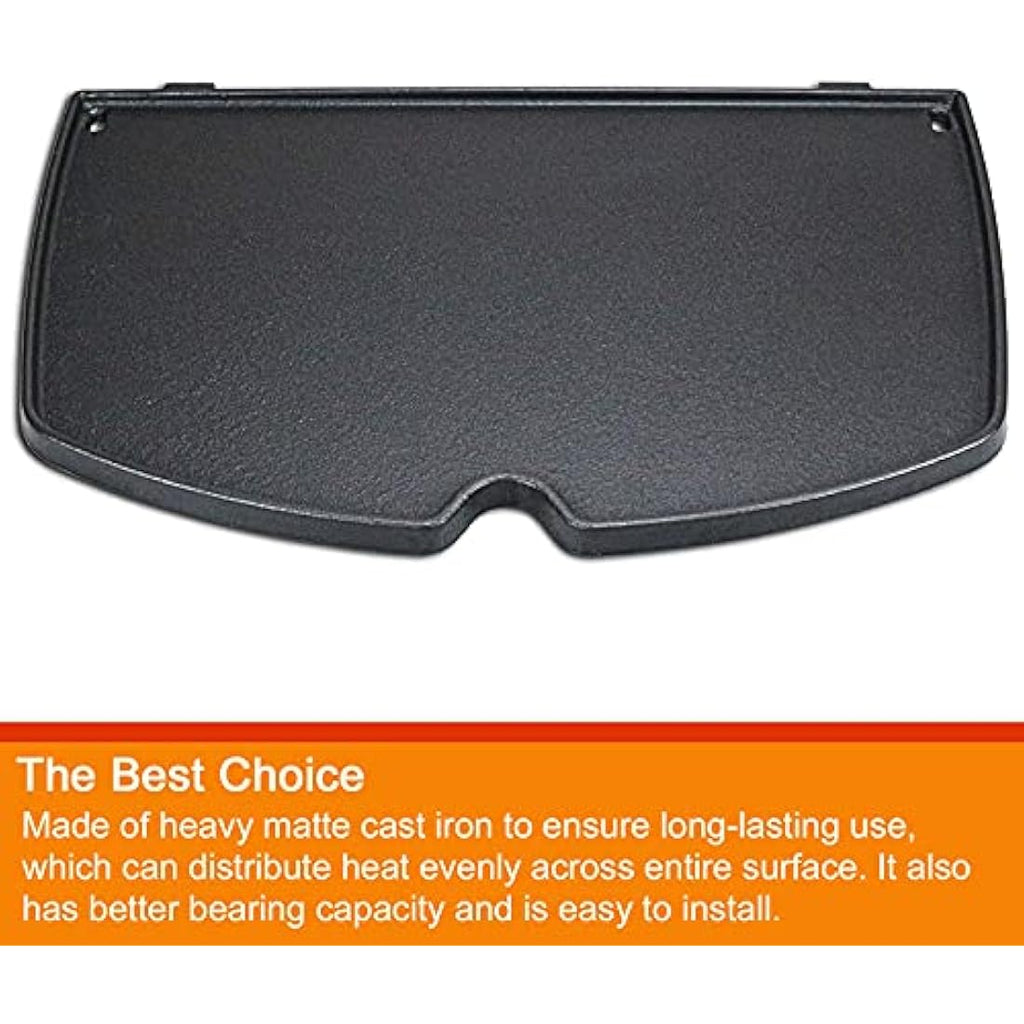 GFTIME Cast Iron Grill Griddle for Weber Q200 & Q2000 Series – 38.9 x 27.5cm