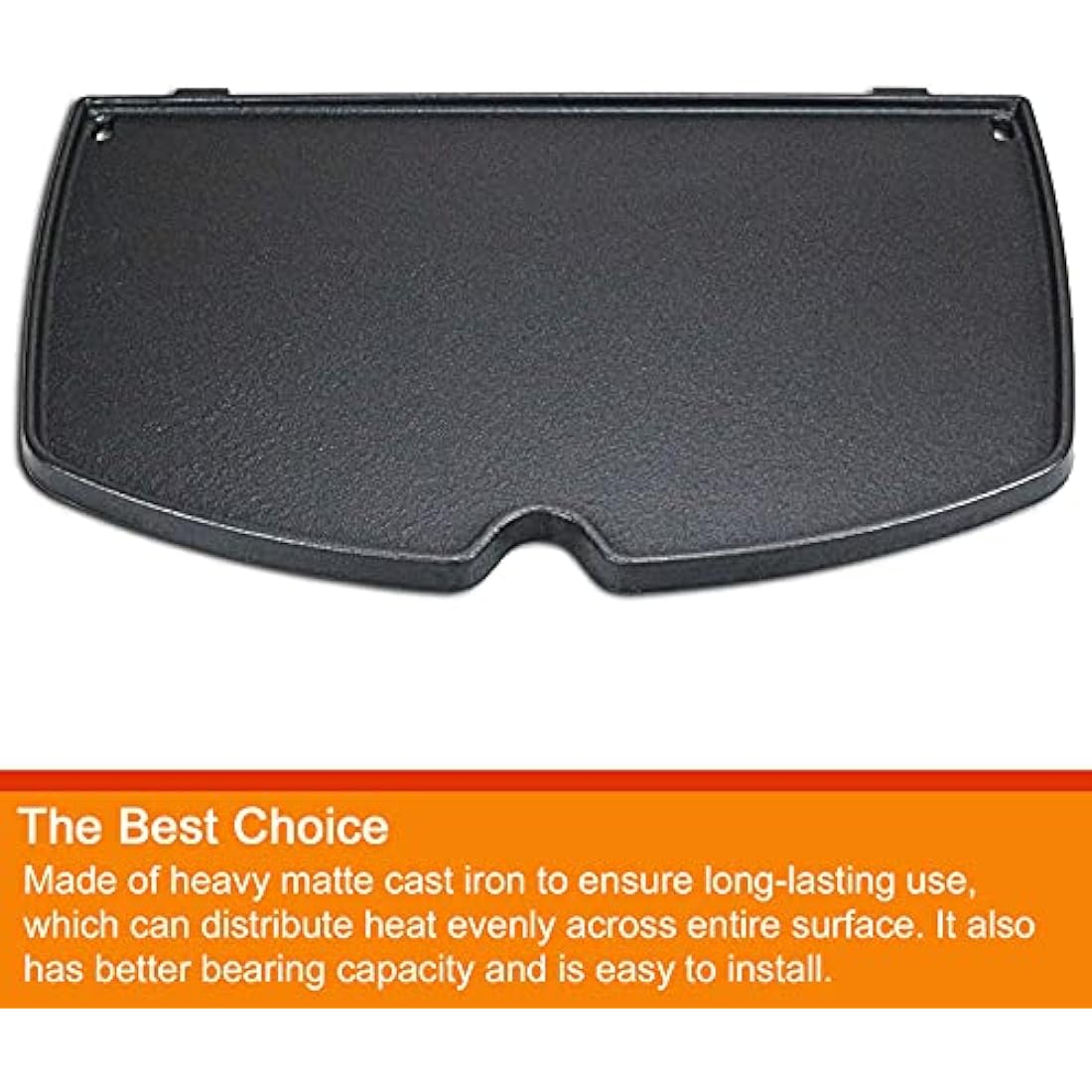 GFTIME Cast Iron Grill Griddle for Weber Q200 & Q2000 Series – 38.9 x 27.5cm