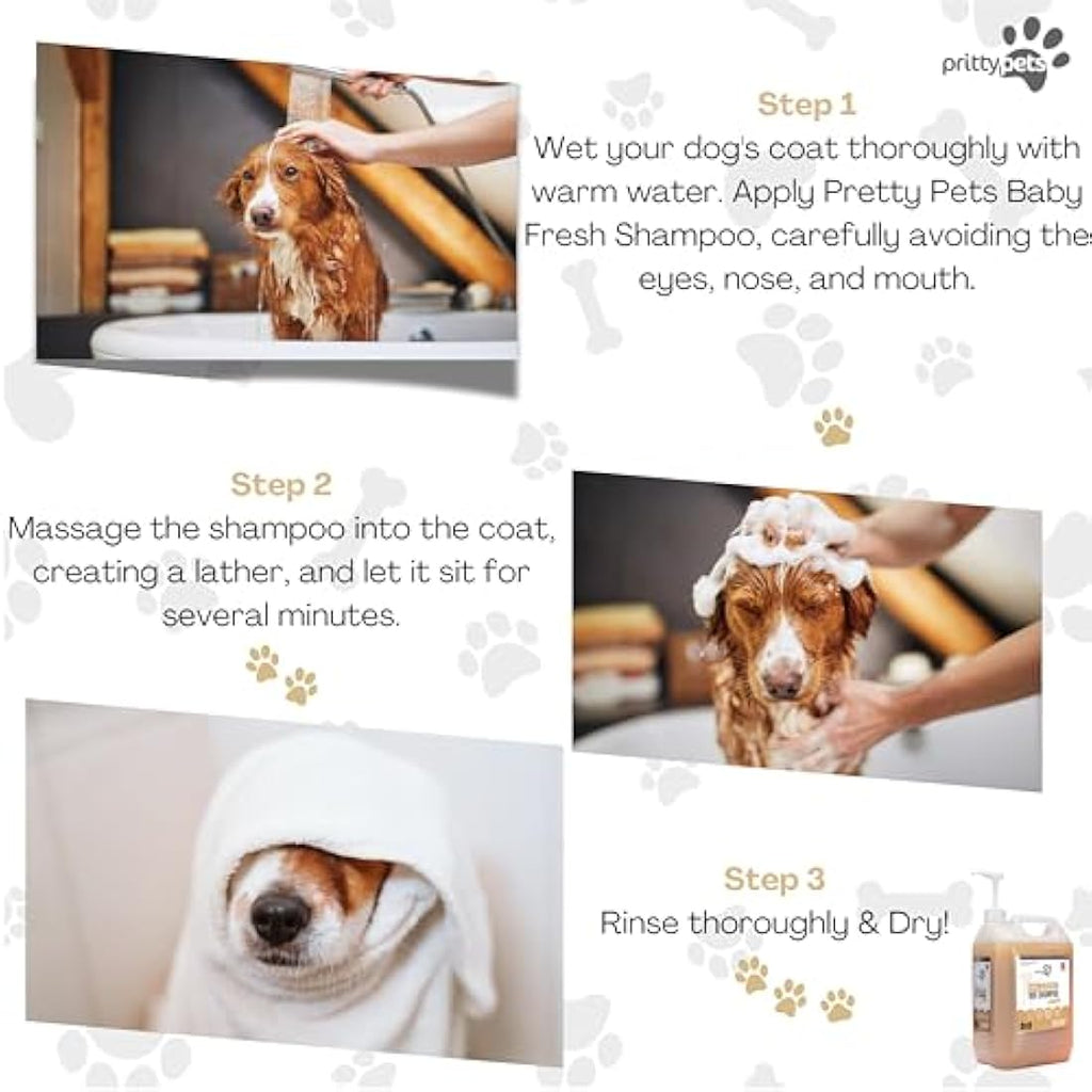 Pritty Pets Oatmeal Dog Shampoo – 5L Professional PH Balanced Puppy Formula