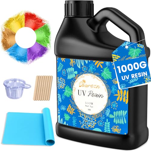 Bsrezn 1000g Bulk UV Resin Hard | Crystal Clear Fast Curing Epoxy Kit