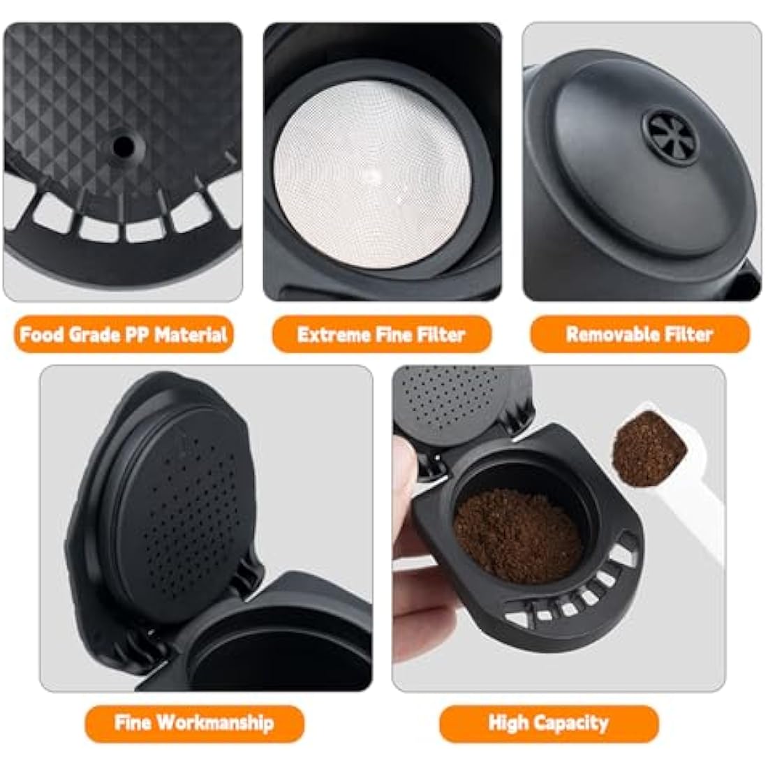 FOVNOT Reusable Coffee Capsule Adapter for Dolce Gusto with 41mm Tamper