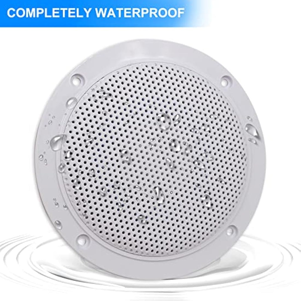 Herdio 4 Inch Waterproof Bluetooth Ceiling Speakers - 160W Marine Grade