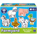 Orchard Toys Farmyard Jigsaw Puzzles | 2-Piece Toddler Animal Set