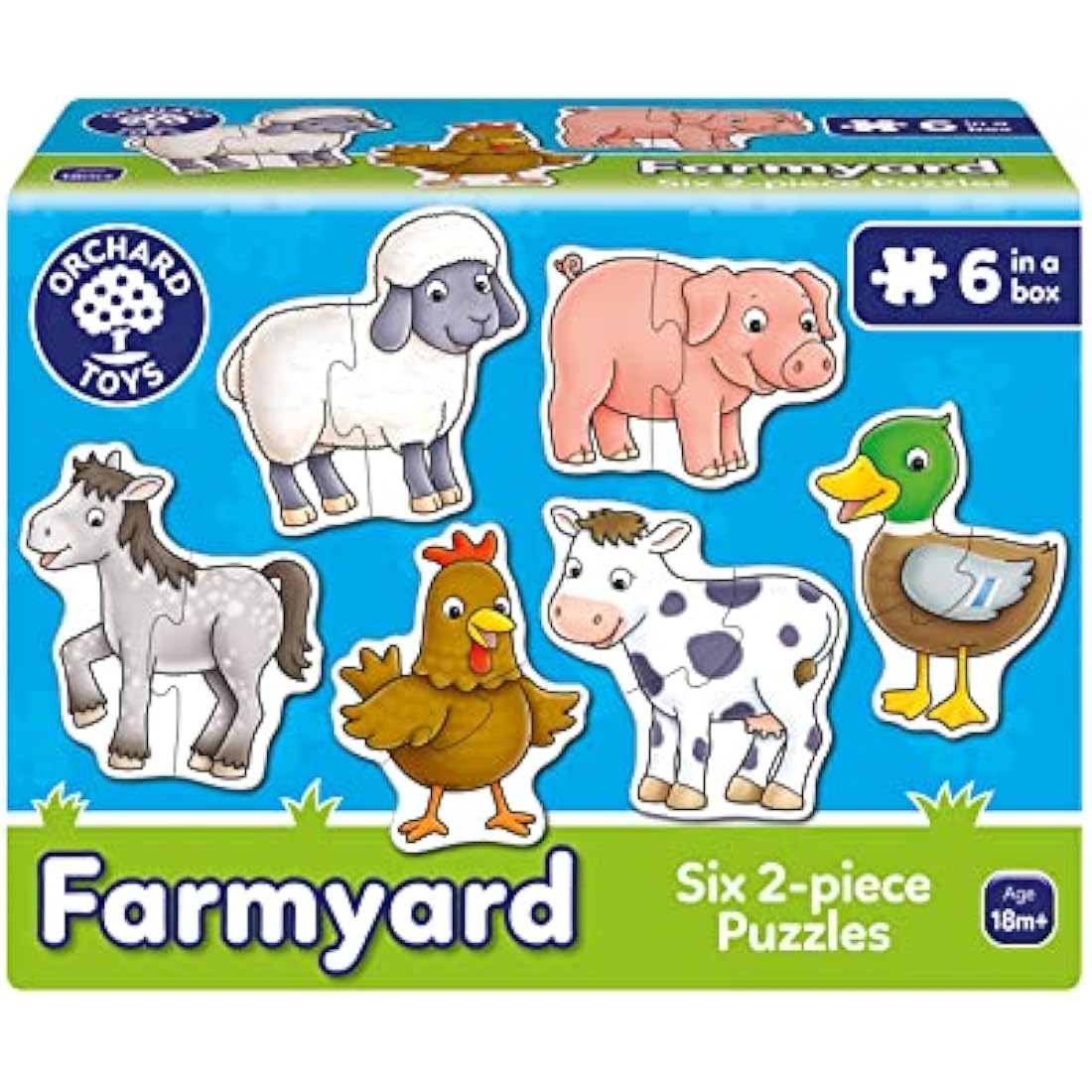 Orchard Toys Farmyard Jigsaw Puzzles | 2-Piece Toddler Animal Set