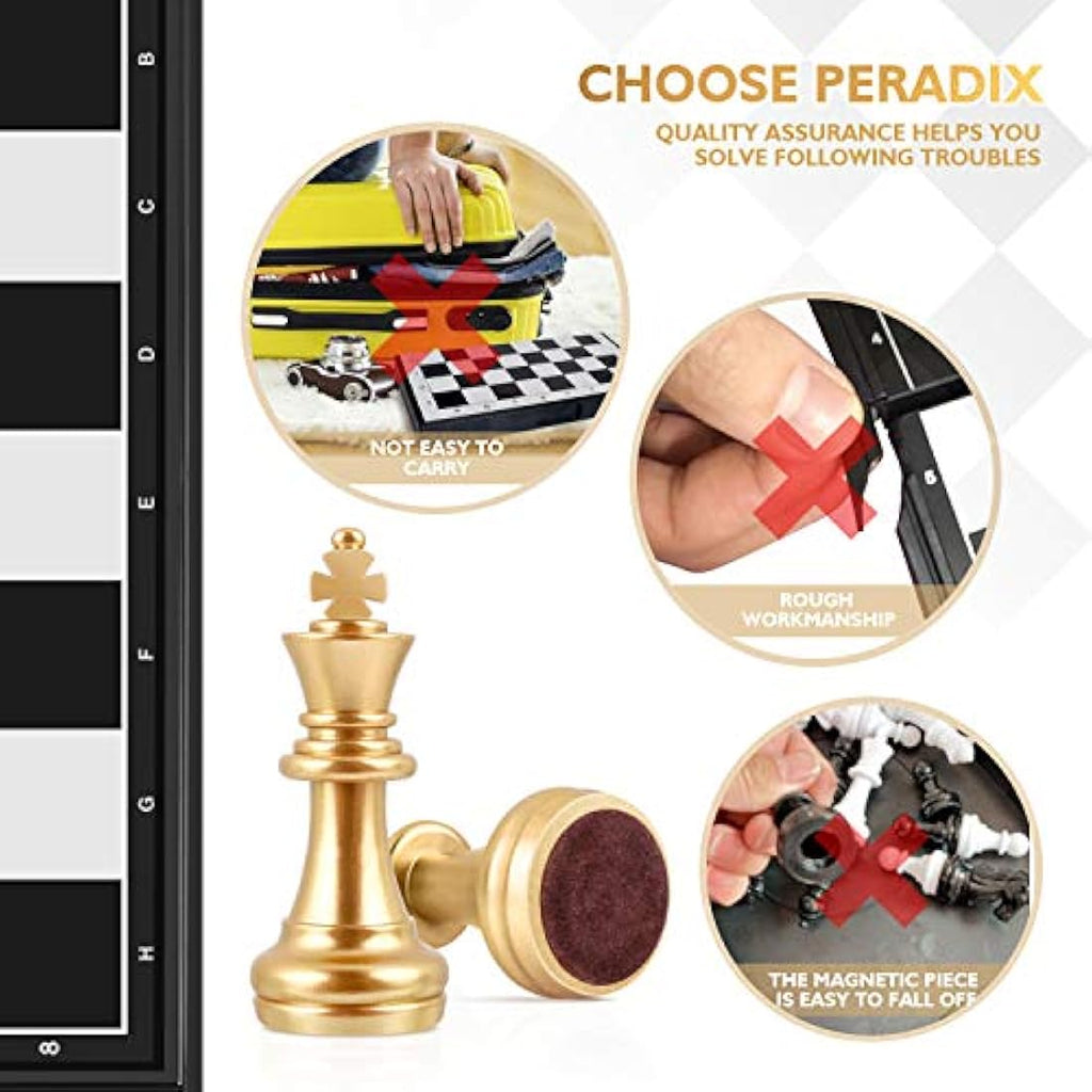 Peradix Magnetic Travel Chess Set – Foldable Portable Board for Kids