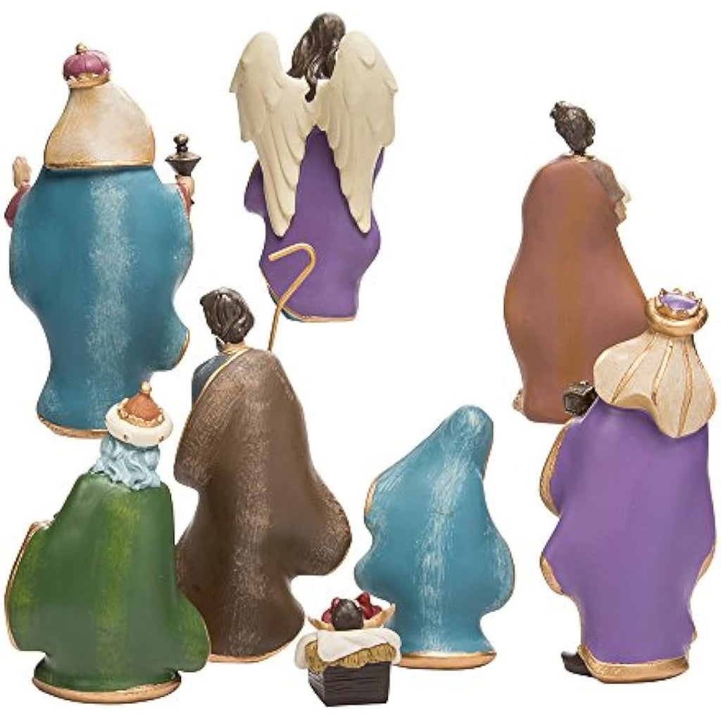Kurt Adler 8-Piece Resin Nativity Figurine Set | 6.25-Inch Holiday Decor