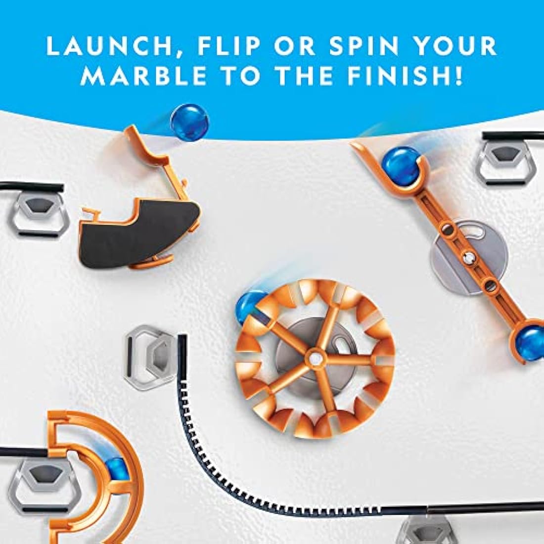 National Geographic Magnetic Marble Run – 75-Piece STEM Building Set