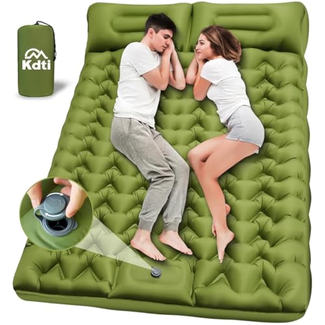 Kdti Double Sleeping Pad | 10cm Thick Inflatable Camping Mat for 2 Persons