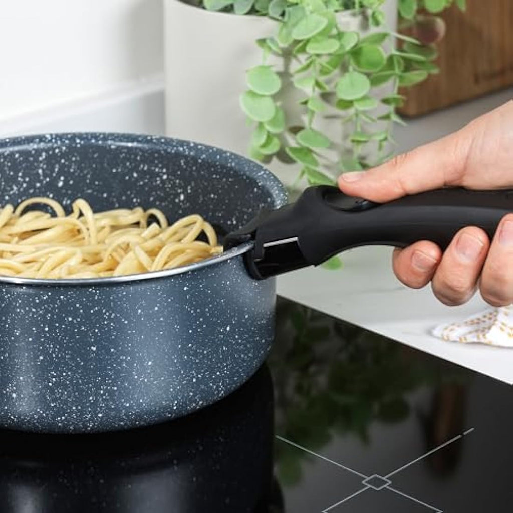 Russell Hobbs Nightfall Stone 3-Piece Non-Stick Stackable Saucepan Set