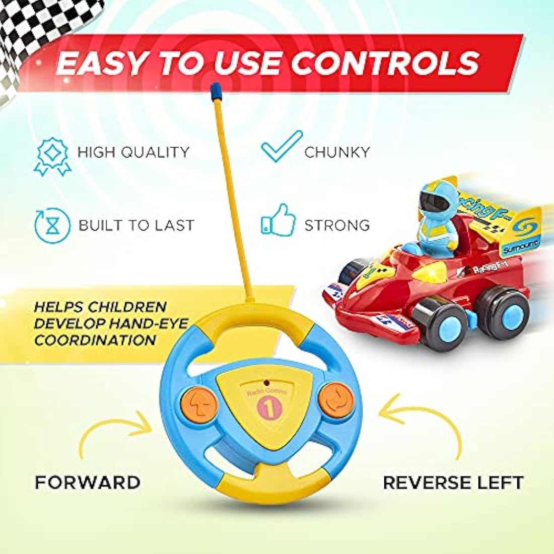 Tippi My First F1 Remote Control Car - Toddler Toy with Sound & Lights