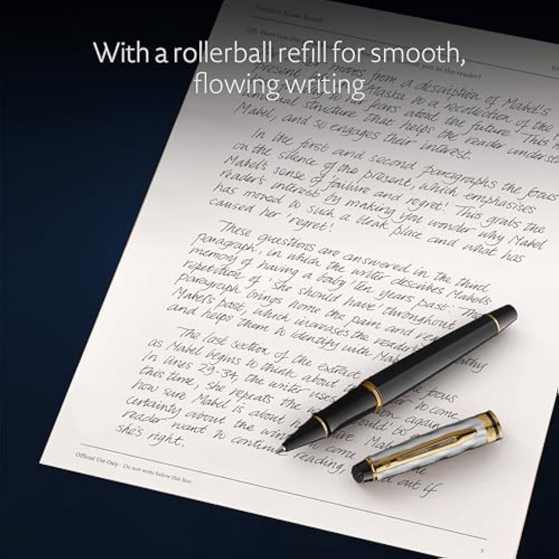Waterman Expert Rollerball Pen – Black Lacquer with Gold Trim