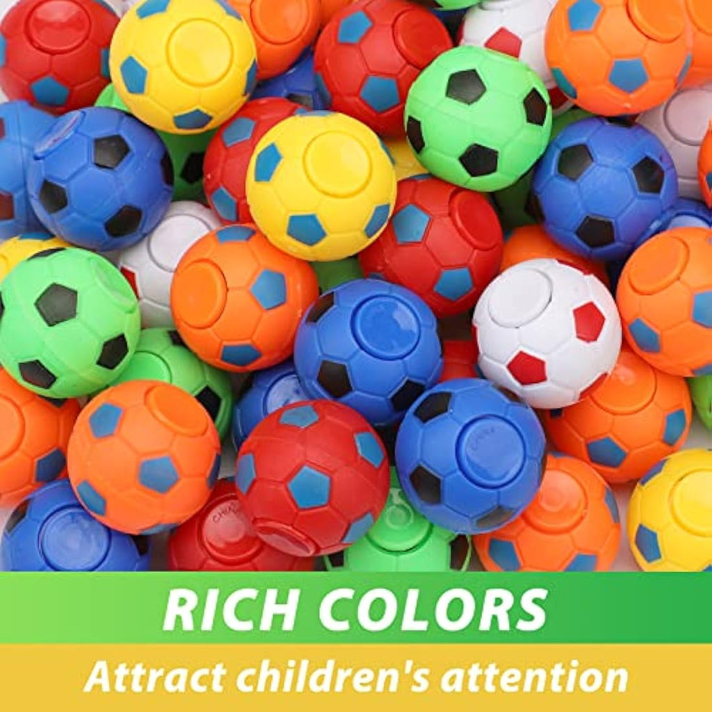 Jolof Store Mini Soccer Fidget Spinners | 34 Pack Football Stress Toys