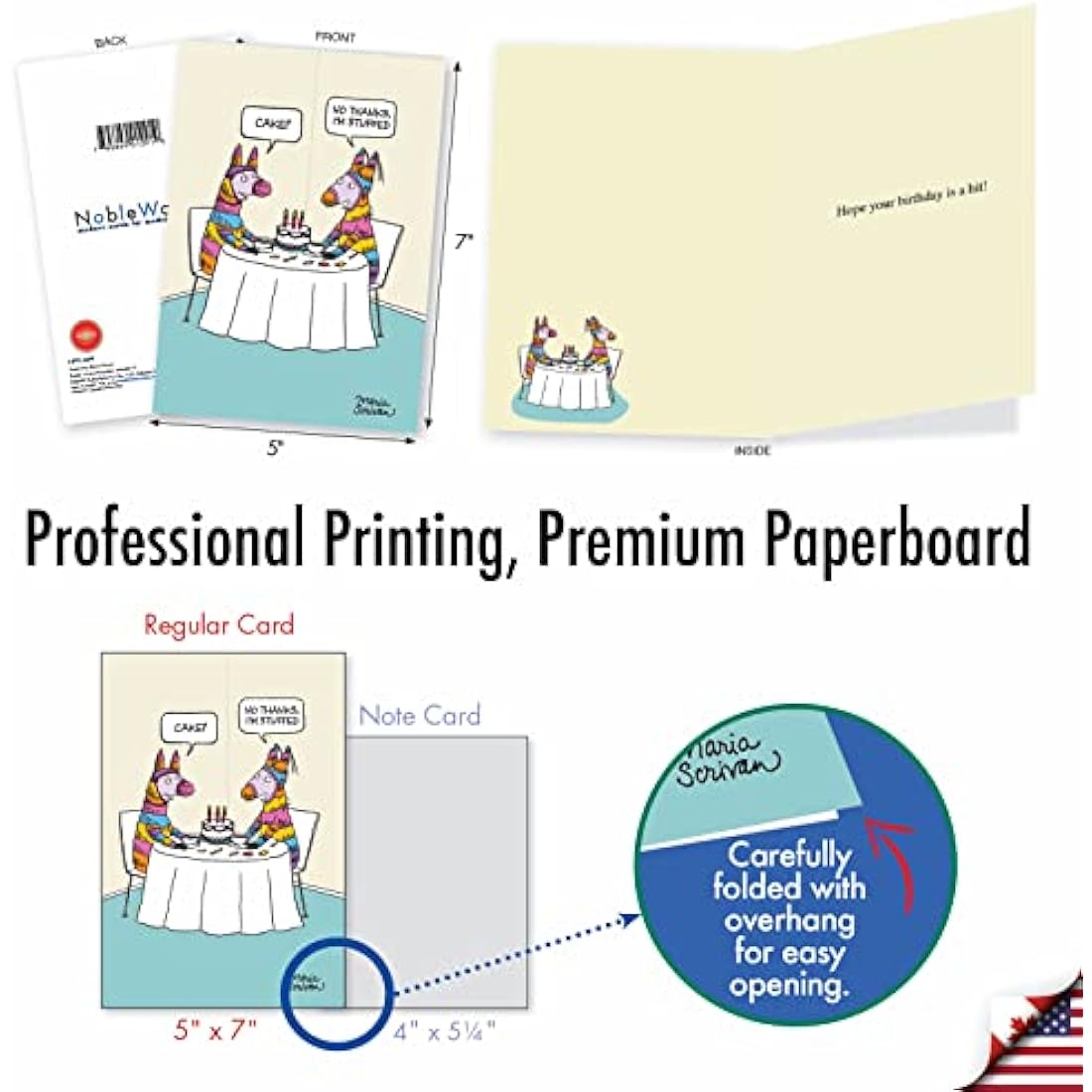 NobleWorks Funny Birthday Cards Bulk Box Set - 36 Assorted Designs