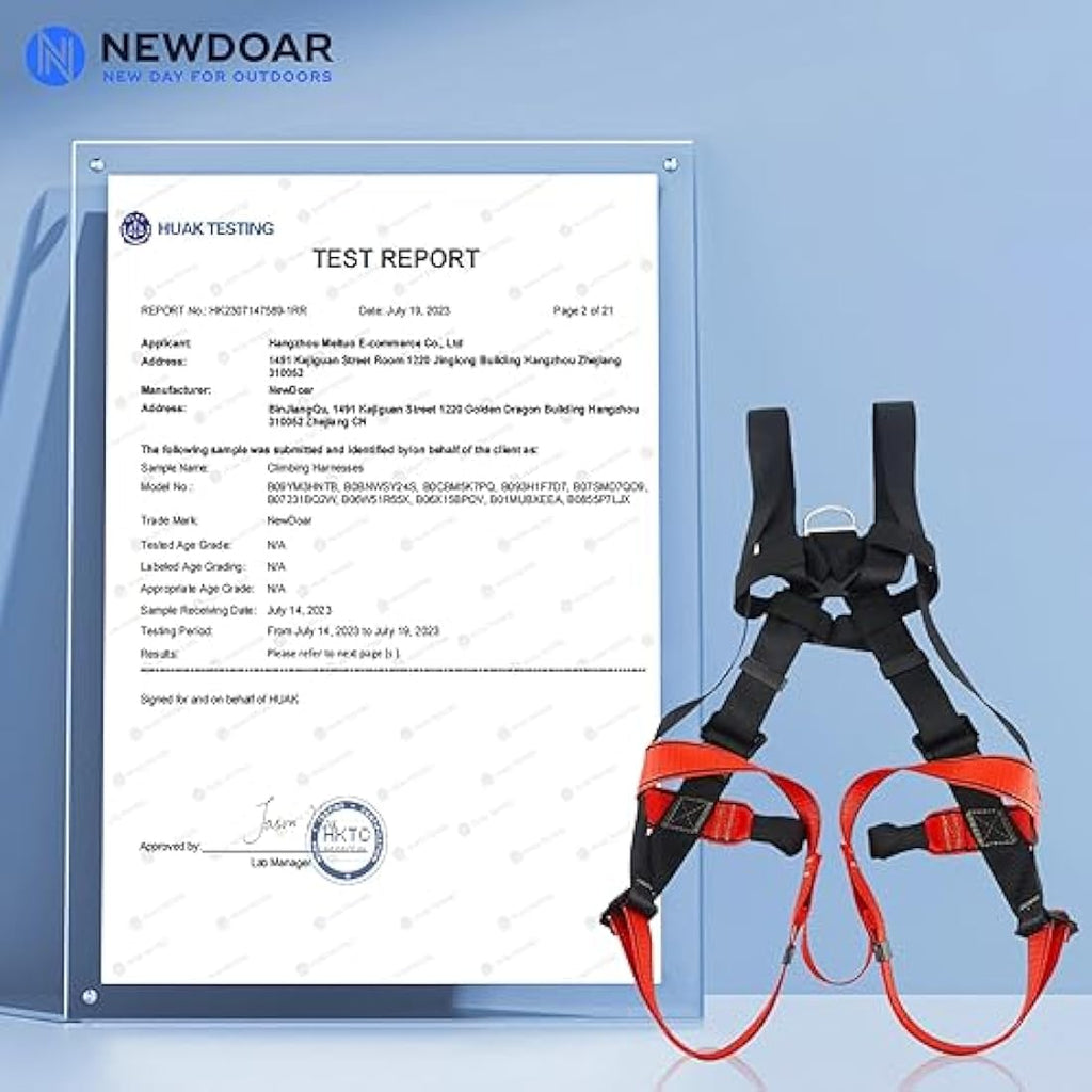 NewDoar Full Body Climbing Harness | CE Certified Rappelling Gear