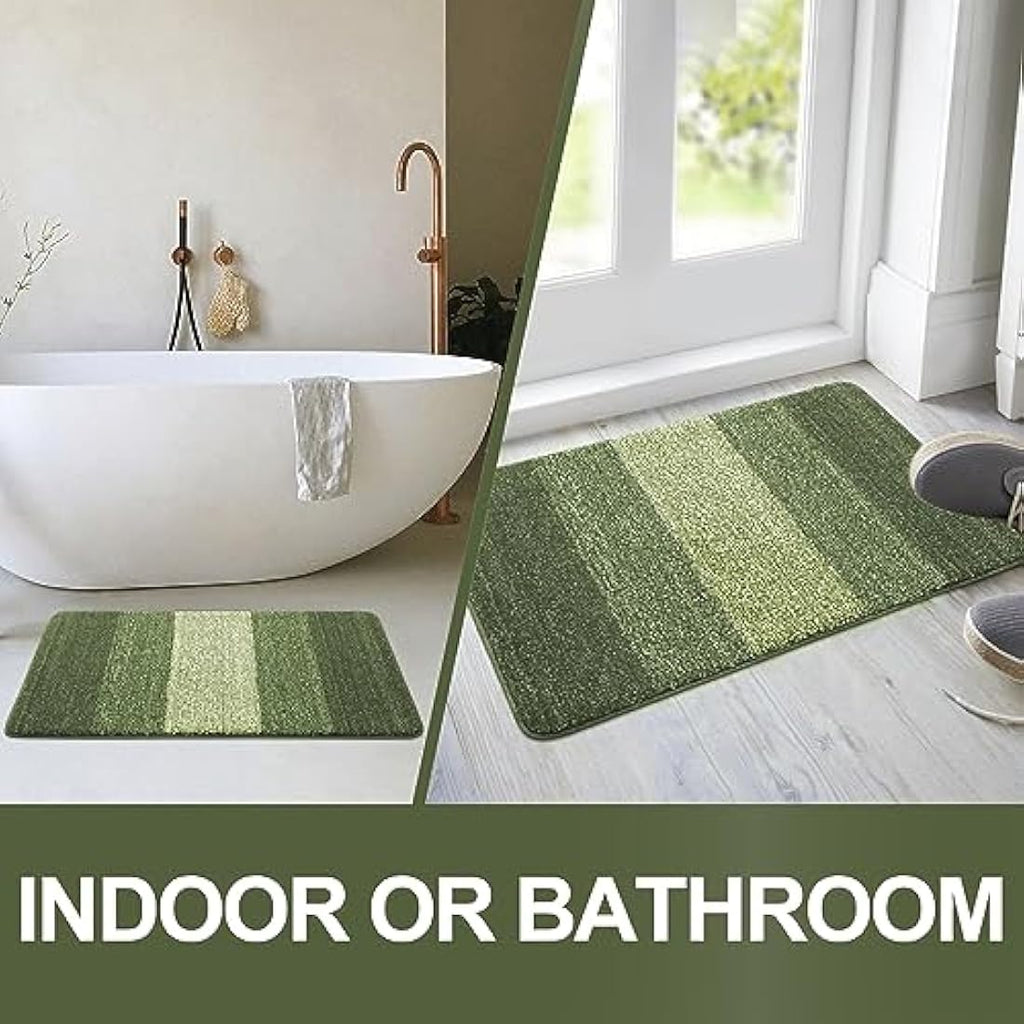 Homaxy Indoor Door Mat – Absorbent Non-Slip Washable Rug, Green, 60x90cm