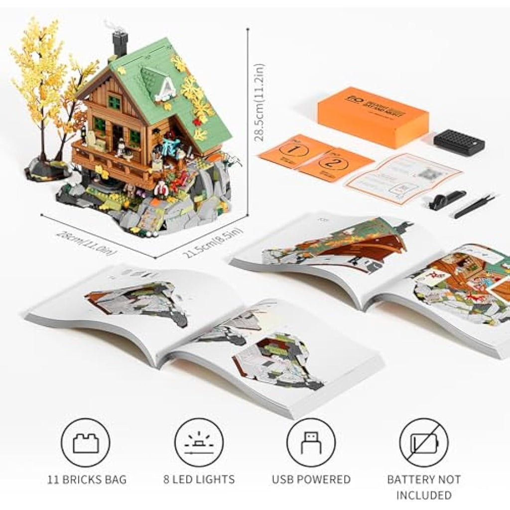 FUNWHOLE Mountain Cabin Modular Building Blocks Set - 2255 Pcs