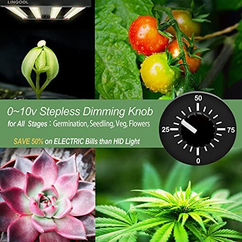 LinQool 240W LED Grow Light | Full Spectrum UV IR for 3x3ft Indoor Plants