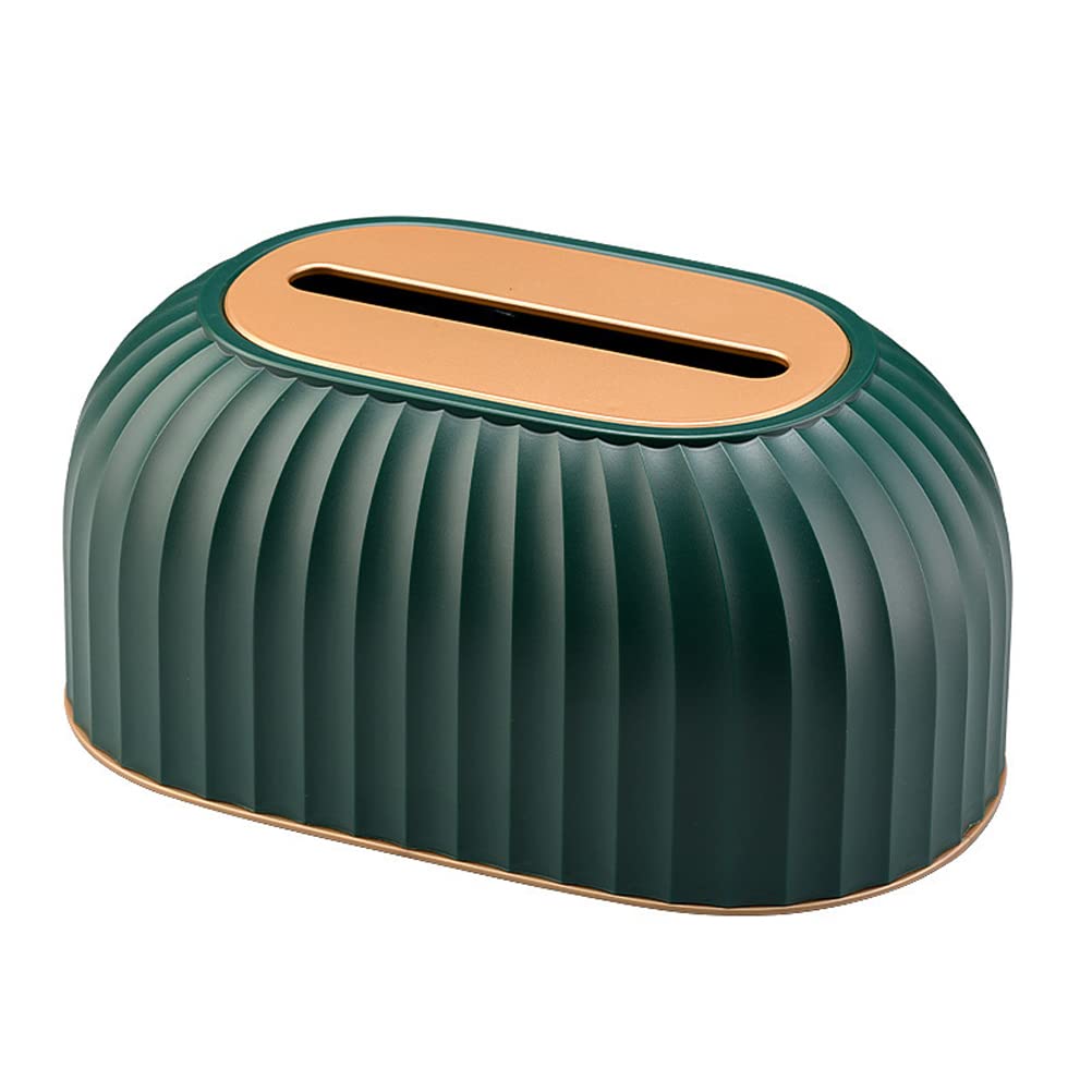 ABS Tissue Box Holder | Modern Napkin Dispenser - Green & Gold