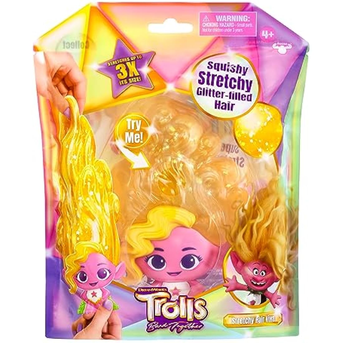 DreamWorks Trolls Band Together Stretchy Hair Viva – Squishy Glitter Doll