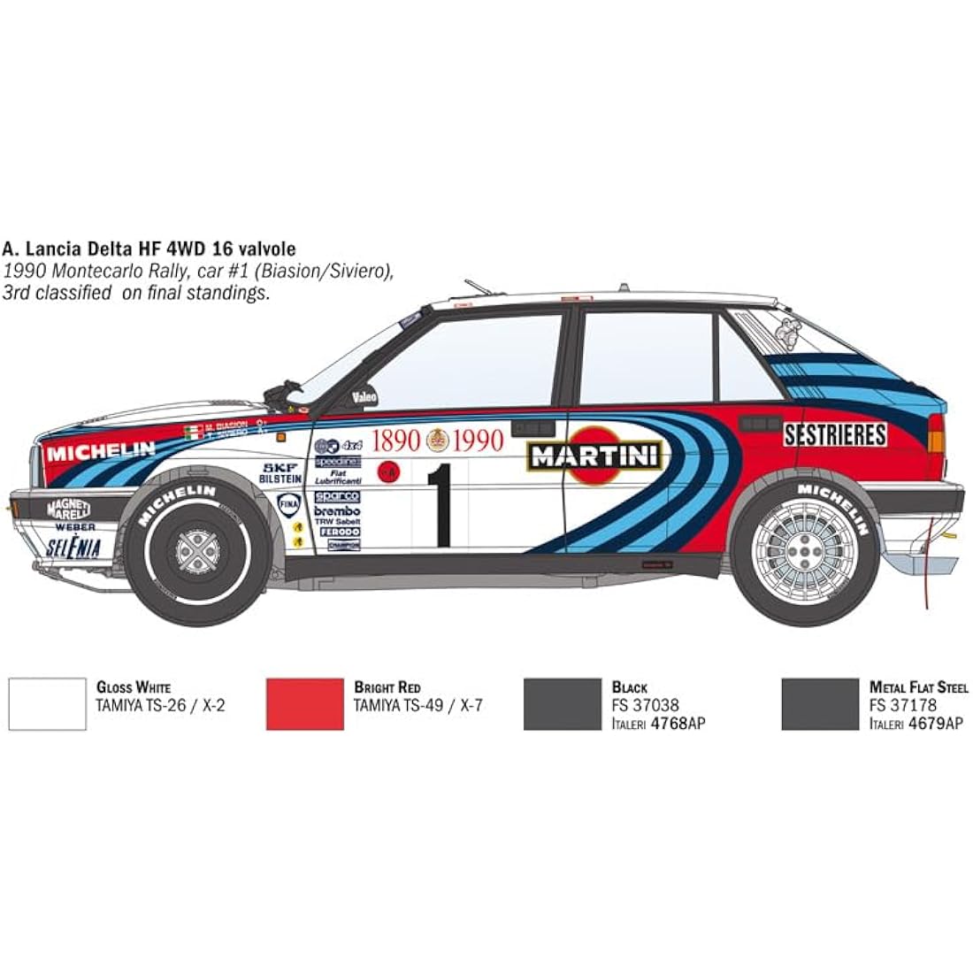 Italeri Lancia Delta HF Integrale 1:12 Scale Model Car Kit