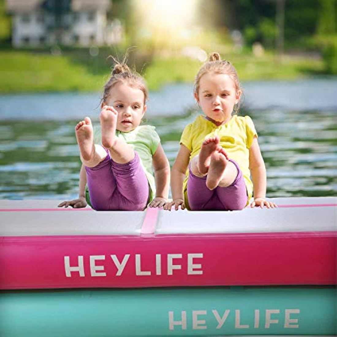 HEYLIFE Inflatable Gymnastics Air Tumbling Track Mat with Air Pump