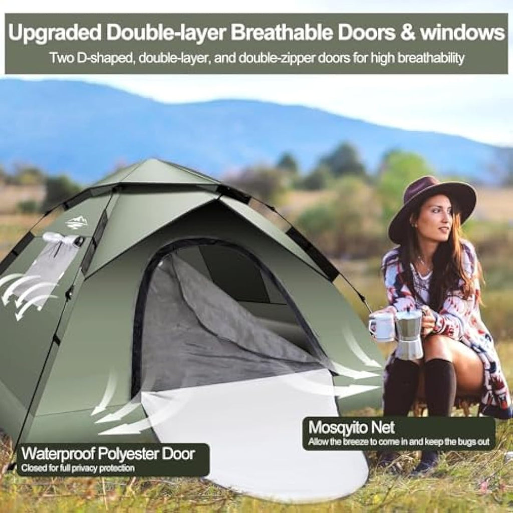 Mimajor Pop Up Camping Tent | 2-3 Person Waterproof Instant Dome Tent