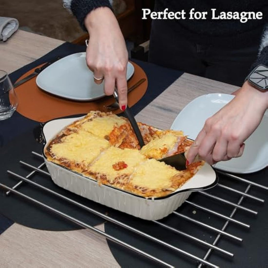 NUTRIUPS 34oz Ceramic Baking Dishes – Set of 4 Rectangular Lasagna Pans