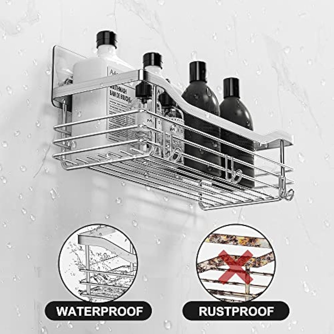Orimade Shower Caddy – 2 Pack Adhesive Stainless Steel Bathroom Shelf