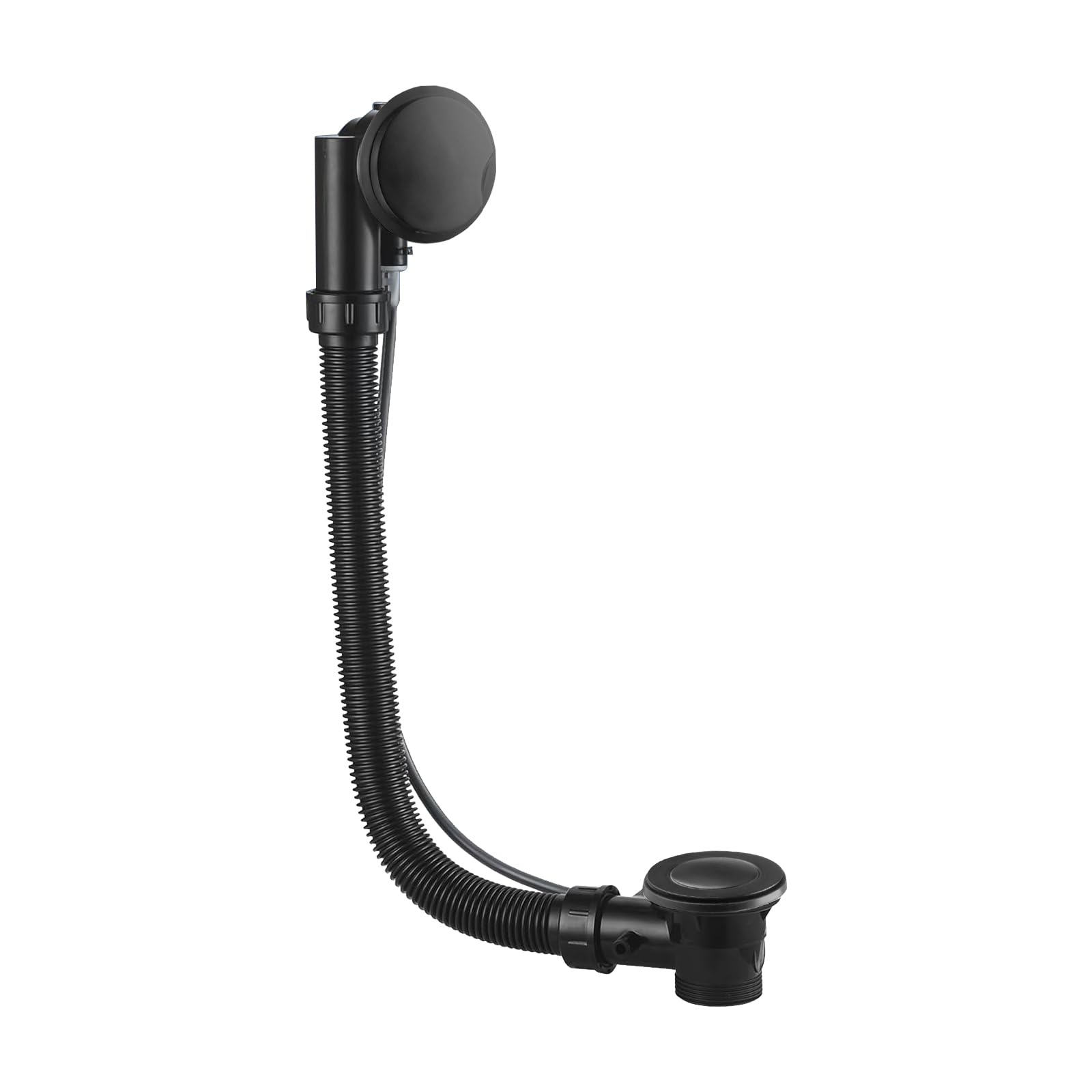 Inodiref Pop Up Bath Waste and Overflow Kit – Matte Black Bathtub Drain