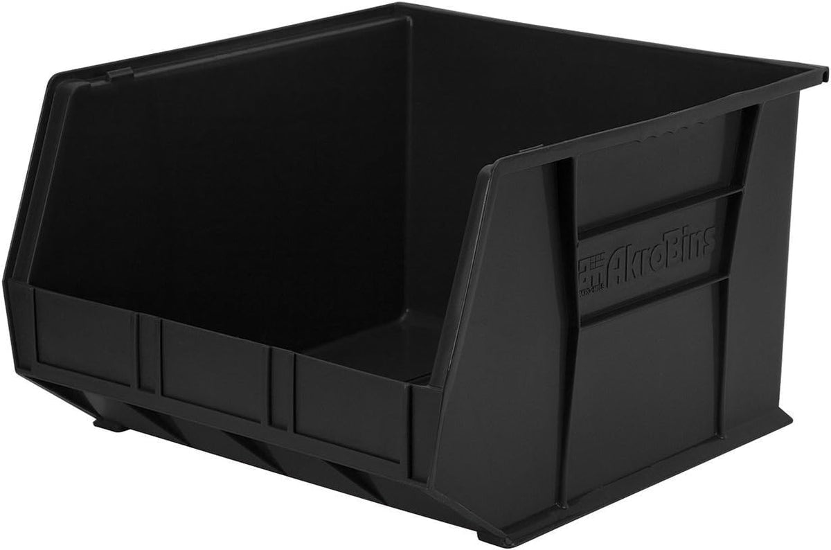 Akro-Mils 30270 AkroBins Plastic Storage Bins, Space-Saving Stackable Bins for Garage, Pantry, Craft Organization, 45.7 cm x 41.9 cm x 27.9 cm, Black - image 1