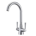 Peppermint Dual Lever Kitchen Tap – Chrome Stainless Steel Swivel Mixer
