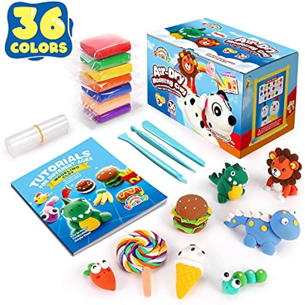 Sago Brothers Air Dry Clay – 36 Colors Modelling Clay Kit with Tools