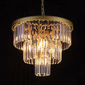 Wellmet 20" Gold Crystal Chandelier | 3-Tier Modern Round Ceiling Light